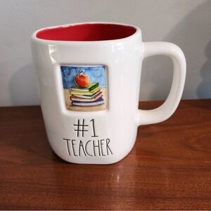 Rae Dunn #1 Teacher Mug with Red Interior